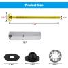 imageHibbent 2 PCS Universal Toilet Seat Bolts Kit Heavy Duty Stainless Steel Toilet Bolts with Extra Long Downlock Nuts Rubber Washers Gaskets Easy to Install Bathroom Toilet Repair ScrewPolished Brass