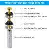 imageHibbent 2 PCS Universal Toilet Seat Bolts Kit Heavy Duty Stainless Steel Toilet Bolts with Extra Long Downlock Nuts Rubber Washers Gaskets Easy to Install Bathroom Toilet Repair ScrewPolished Brass