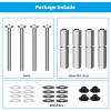 imageHibbent 2 PCS Universal Toilet Seat Bolts Kit Heavy Duty Stainless Steel Toilet Bolts with Extra Long Downlock Nuts Rubber Washers Gaskets Easy to Install Bathroom Toilet Repair ScrewBrushed Nickel