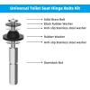 imageHibbent 2 PCS Universal Toilet Seat Bolts Kit Heavy Duty Stainless Steel Toilet Bolts with Extra Long Downlock Nuts Rubber Washers Gaskets Easy to Install Bathroom Toilet Repair ScrewBrushed Nickel