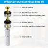 imageHibbent 2 PCS Universal Toilet Seat Bolts Kit Heavy Duty Stainless Steel Toilet Bolts with Extra Long Downlock Nuts Rubber Washers Gaskets Easy to Install Bathroom Toilet Repair ScrewBrushed Brass