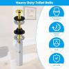 imageHibbent 2 PCS Universal Toilet Seat Bolts Kit Heavy Duty Stainless Steel Toilet Bolts with Extra Long Downlock Nuts Rubber Washers Gaskets Easy to Install Bathroom Toilet Repair ScrewBrushed Brass
