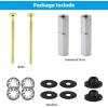 imageHibbent 2 PCS Universal Toilet Seat Bolts Kit Heavy Duty Stainless Steel Toilet Bolts with Extra Long Downlock Nuts Rubber Washers Gaskets Easy to Install Bathroom Toilet Repair ScrewBrushed Brass