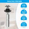 imageHibbent 2 PCS Universal Toilet Seat Bolts Kit Heavy Duty Stainless Steel Toilet Bolts with Extra Long Downlock Nuts Rubber Washers Gaskets Easy to Install Bathroom Toilet Repair ScrewBrushed Nickel