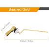 imageHibbent 2 Pack Universal Side Mount Toilet Handle AngleMount Adjustable Trip Lever Tank Flush Lever Replacement Handle with 2 Pieces Stainless Steel Flapper Chains for Most Side Mount ToiletsChromeBrushed Brass