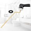 imageHibbent 2 Pack Universal Side Mount Toilet Handle AngleMount Adjustable Trip Lever Tank Flush Lever Replacement Handle with 2 Pieces Stainless Steel Flapper Chains for Most Side Mount ToiletsChromeOil Rubbed Bronze
