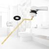 imageHibbent 2 Pack Universal Side Mount Toilet Handle AngleMount Adjustable Trip Lever Tank Flush Lever Replacement Handle with 2 Pieces Stainless Steel Flapper Chains for Most Side Mount ToiletsChromeWhite