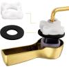imageHibbent 2 Pack Universal Side Mount Toilet Handle AngleMount Adjustable Trip Lever Tank Flush Lever Replacement Handle with 2 Pieces Stainless Steel Flapper Chains for Most Side Mount ToiletsChromeBrushed Brass