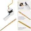 imageHibbent 2 Pack Universal Side Mount Toilet Handle AngleMount Adjustable Trip Lever Tank Flush Lever Replacement Handle with 2 Pieces Stainless Steel Flapper Chains for Most Side Mount ToiletsChromeWhite