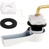 imageHibbent 2 Pack Universal Side Mount Toilet Handle AngleMount Adjustable Trip Lever Tank Flush Lever Replacement Handle with 2 Pieces Stainless Steel Flapper Chains for Most Side Mount ToiletsChromeWhite