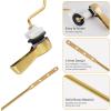 imageHibbent 2 Pack Universal Side Mount Toilet Handle AngleMount Adjustable Trip Lever Tank Flush Lever Replacement Handle with 2 Pieces Stainless Steel Flapper Chains for Most Side Mount ToiletsChromeBrushed Brass