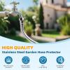 imageHibbent All Metal Garden Hose Protector Stainless Steel Flexible Hose Extension Adapter with 34quot Female to Male Brass Connector Antitwist Hose Extender for Garden Car Wash Outdoor Faucet Chrome