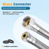 imageHibbent All Metal Garden Hose Protector Stainless Steel Flexible Hose Extension Adapter with 34quot Female to Male Brass Connector Antitwist Hose Extender for Garden Car Wash Outdoor Faucet Chrome