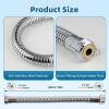 imageHibbent All Metal Garden Hose Protector Stainless Steel Flexible Hose Extension Adapter with 34quot Female to Male Brass Connector Antitwist Hose Extender for Garden Car Wash Outdoor Faucet Chrome
