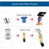 imageHibbent Garden Hose Adapter Kit with Cache Faucet Aerator Key MultiThreadSink Swivel Faucet Aerator Adapter to Connect Garden Hose Chrome Finish