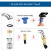 imageHibbent Garden Hose Adapter Kit with Cache Faucet Aerator Key MultiThreadSink Swivel Faucet Aerator Adapter to Connect Garden Hose Chrome Finish