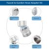 imageHibbent Garden Hose Adapter Kit with Cache Faucet Aerator Key MultiThreadSink Swivel Faucet Aerator Adapter to Connect Garden Hose Chrome Finish