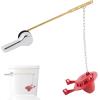 imageHibbent Universal Front Mount Toilet Handle Replacement Kit with 2inch Universal Toilet Flapper Stainless Steel Flapper Chains Chrome Finish Toilet Trip Lever and Red Toilet Flapper Replacement KitChromeRed