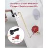 imageHibbent Universal Front Mount Toilet Handle Replacement Kit with 2inch Universal Toilet Flapper Stainless Steel Flapper Chains Chrome Finish Toilet Trip Lever and Red Toilet Flapper Replacement KitMatte Black