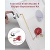 imageHibbent Universal Front Mount Toilet Handle Replacement Kit with 2inch Universal Toilet Flapper Stainless Steel Flapper Chains Chrome Finish Toilet Trip Lever and Red Toilet Flapper Replacement KitChromeRed