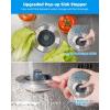 imageHibbent Upgraded 3 in 1 Kitchen Sink Drain Strainer and Stopper Combo Stainless Steel Metal Pop Up Sink Stopper AntiClogging Basket Strainer with Handle for US Standard 312 Inch DrainSliver
