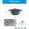 imageHibbent Upgraded 3 in 1 Kitchen Sink Drain Strainer and Stopper Combo Stainless Steel Metal Pop Up Sink Stopper AntiClogging Basket Strainer with Handle for US Standard 312 Inch DrainMatte Blackmatte Black