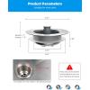 imageHibbent Upgraded 3 in 1 Kitchen Sink Drain Strainer and Stopper Combo Stainless Steel Metal Pop Up Sink Stopper AntiClogging Basket Strainer with Handle for US Standard 312 Inch DrainChromegrey