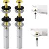 imageHibbent 2 PCS Universal Toilet Seat Bolts Kit Heavy Duty Stainless Steel Toilet Bolts with Extra Long Downlock Nuts Rubber Washers Gaskets Easy to Install Bathroom Toilet Repair ScrewBrushed Brass