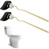 imageHibbent 2 Pack Metal Toilet Handle Replacement Compatible with TOTO THU068CP Trip Lvr for St743S Brass Handle Trip Lever Side Mount Toilet Tank Flush Lever ChromeMatte Black