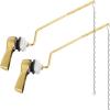 imageHibbent 2 Pack Universal Side Mount Toilet Handle AngleMount Adjustable Trip Lever Tank Flush Lever Replacement Handle with 2 Pieces Stainless Steel Flapper Chains for Most Side Mount ToiletsChromeBrushed Brass