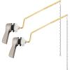 imageHibbent 2 Pack Universal Side Mount Toilet Handle AngleMount Adjustable Trip Lever Tank Flush Lever Replacement Handle with 2 Pieces Stainless Steel Flapper Chains for Most Side Mount ToiletsChromeBrushed Nickel