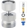 imageHibbent Garden Hose Adapter Kit with Cache Faucet Aerator Key MultiThreadSink Swivel Faucet Aerator Adapter to Connect Garden Hose Chrome Finish
