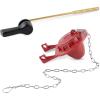 imageHibbent Universal Front Mount Toilet Handle Replacement Kit with 2inch Universal Toilet Flapper Stainless Steel Flapper Chains Chrome Finish Toilet Trip Lever and Red Toilet Flapper Replacement KitMatte Black