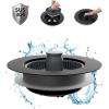 imageHibbent Upgraded 3 in 1 Kitchen Sink Drain Strainer and Stopper Combo Stainless Steel Metal Pop Up Sink Stopper AntiClogging Basket Strainer with Handle for US Standard 312 Inch DrainBlack