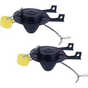 imageHibbent 2 Pack 2Inch Toilet Flapper Replacement Compatible with American Standard 73811292000070A Universal Flapper and Chain with Float 2Inch Flush ValvesMatte Black