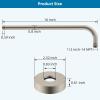 imageHibbent 16 Inch All Metal Shower Extension Arm  Extra Long With Flange Stainless Steel Rainfall Water Outlet Wall Mounted Head Extender ChromeBrushed Nickel