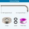 imageHibbent 16 Inch All Metal Shower Extension Arm  Extra Long With Flange Stainless Steel Rainfall Water Outlet Wall Mounted Head Extender ChromeBrushed Nickel