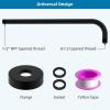 imageHibbent 16 Inch All Metal Shower Extension Arm  Extra Long With Flange Stainless Steel Rainfall Water Outlet Wall Mounted Head Extender ChromeMatte Black
