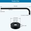 imageHibbent 16 Inch All Metal Shower Extension Arm  Extra Long With Flange Stainless Steel Rainfall Water Outlet Wall Mounted Head Extender ChromeMatte Black