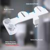 imageHibbent Bidet Attachment for Toilet Hot and Cold Water Spray NonElectric Dual Nozzle for Frontal ampamp Rear Wash Adjustable Water Pressure Control Self Cleaning Water Sprayer BlackChromeWhite