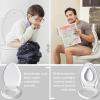 imageHibbent Potty Training Toilet Seat Builtin Magnetic Seat Lid with Cover Never Loosen and Slow Close Convertible Toilet Seat for Kids Adult and Child White ElongatedWhite