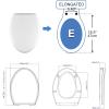 imageHibbent Premium Elongated Toilet Seat with CoverOval Quiet Close OneClick to Quick Release Easy Installation Never Loosen Hinge Slow Close Toilet Seat and Cover Easy CleaningWhite Color185 Elongated