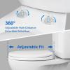 imageHibbent Premium Elongated Toilet Seat with CoverOval Quiet Close OneClick to Quick Release Easy Installation Never Loosen Hinge Slow Close Toilet Seat and Cover Easy CleaningWhite Color165 Round