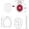 imageHibbent Premium Elongated Toilet Seat with CoverOval Quiet Close OneClick to Quick Release Easy Installation Never Loosen Hinge Slow Close Toilet Seat and Cover Easy CleaningWhite Color165 Round