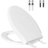 imageHibbent Premium Round Toilet Seat with Cover Quiet Close OneClick to Quick Release Easy Installation NonSlip Seat Bumpers Slow Close Toilet Seat and Cover Easy CleaningWhite ColorWhite