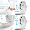 imageHibbent Premium Round Toilet Seat with Cover Quiet Close OneClick to Quick Release Easy Installation NonSlip Seat Bumpers Slow Close Toilet Seat and Cover Easy CleaningWhite ColorWhite