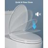 imageHibbent Premium Round Toilet Seat with Cover Quiet Close OneClick to Quick Release Easy Installation NonSlip Seat Bumpers Slow Close Toilet Seat and Cover Easy CleaningWhite ColorWhite