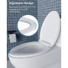 imageHibbent Premium Round Toilet Seat with Cover Quiet Close OneClick to Quick Release Easy Installation NonSlip Seat Bumpers Slow Close Toilet Seat and Cover Easy CleaningWhite ColorWhite