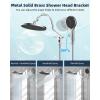 imageHibbent Selfcleaning Shower Head 10 High Pressure Rainfall Showerhead Showerhead ComboHandheld Shower Head 12 Adjustable Curved Shower Extension Arm 71 Hose 2 Shower Head Holders ChromeChrome