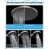 imageHibbent Selfcleaning Shower Head 10 High Pressure Rainfall Showerhead Showerhead ComboHandheld Shower Head 12 Adjustable Curved Shower Extension Arm 71 Hose 2 Shower Head Holders ChromeBrushed Nickel